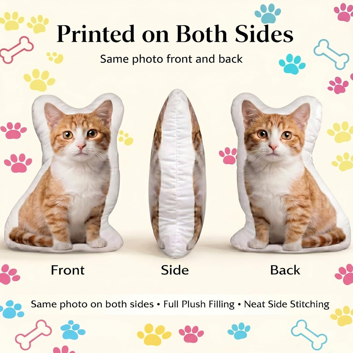 Custom Pet Pillow Personalized Dog and Cat Photo Pillow
