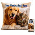 Custom Pet Pillow Personalized Dog and Cat Photo Throw Pillow 18x18