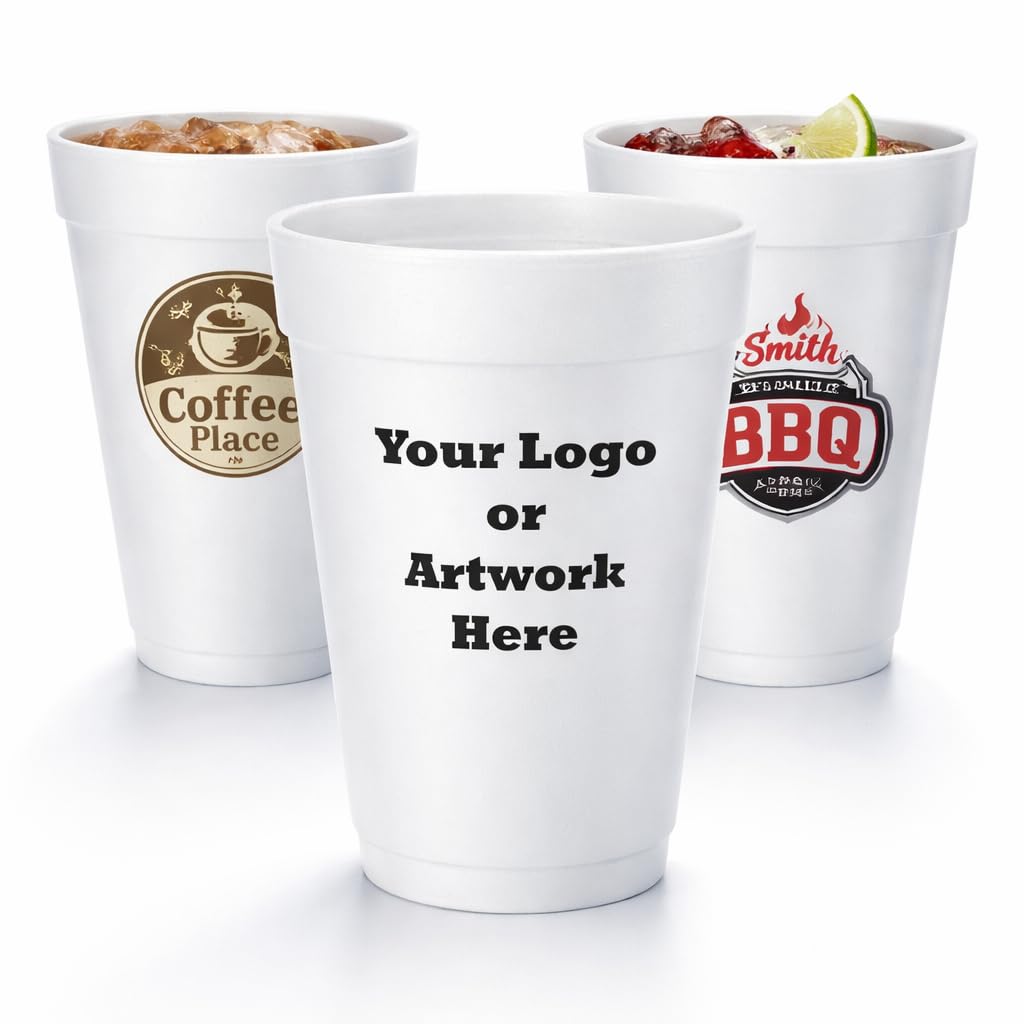 Custom 20 Oz Foam Cups Personalized Cups with Text or Logo