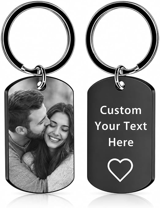 Custom Photo Keychain Personalized Double Sided Picture Keychain